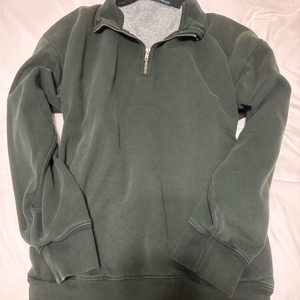 Green Half-Zip Sweater/Sweatshirt